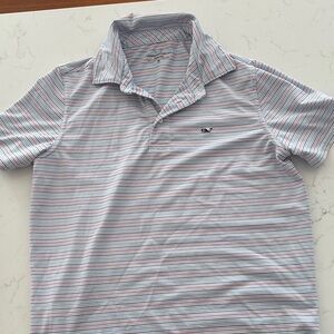 Vineyard Vines Boys Sankaty Striped Polo Shirt - size medium 12-14